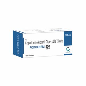 box of lcefpodoxime brand of chemsroot pharmaceutical podochem-200