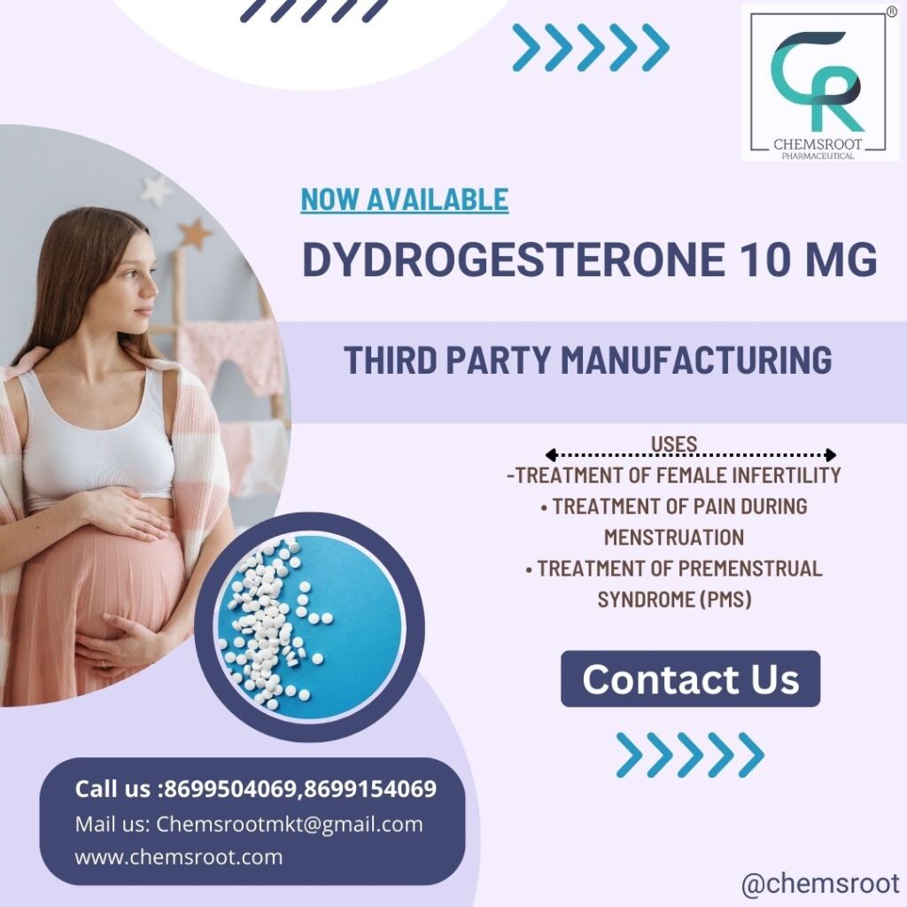 dydrogesterone tablet, chemsroot manufacturer, dydrogesterone manufacturer, dydrogesterone manufacturing.