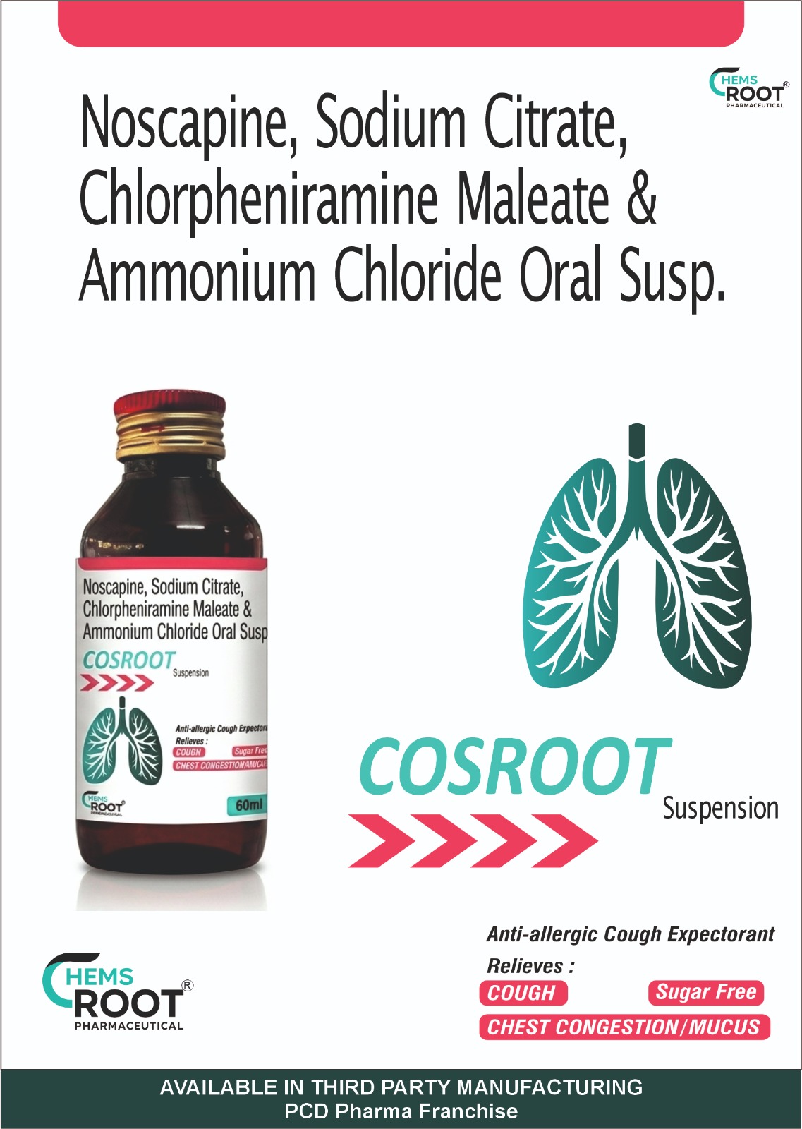 Noscapine, Sodium Citrate, Chlorpheniramine Maleate & Ammonium Chloride Oral Susp.